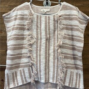 Lou & Grey sleeveless Striped Fringe sweater